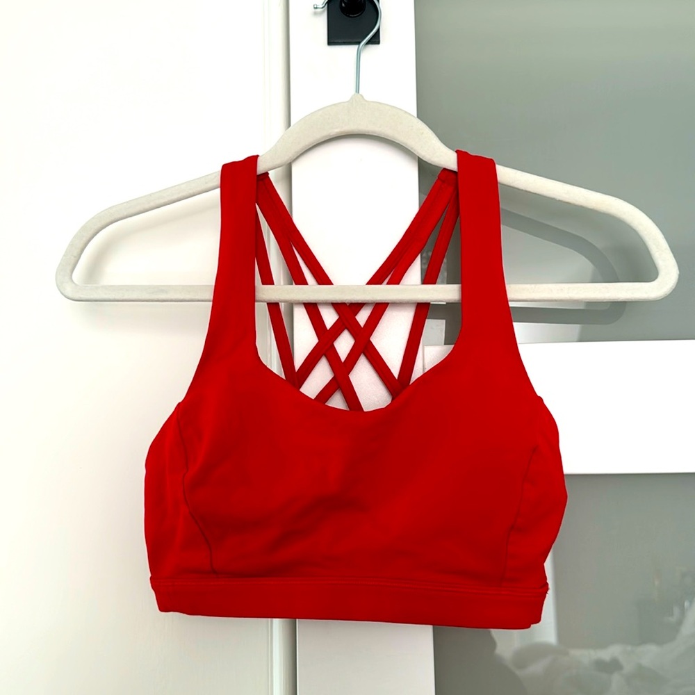 Lululemon Red Energy Strappy Sports Bra - Size 6